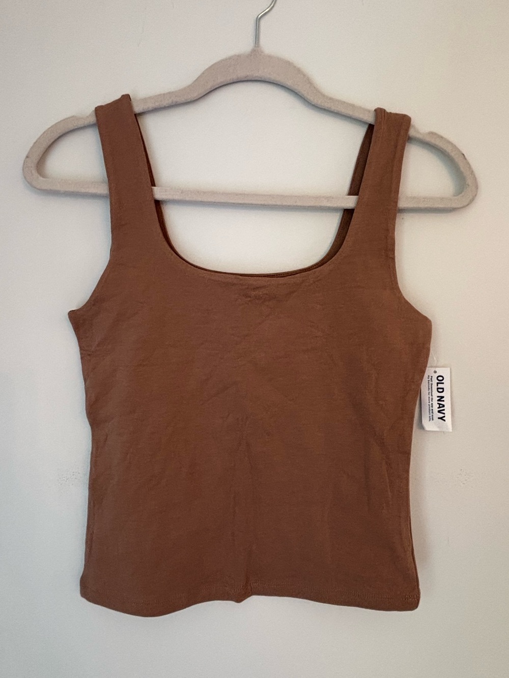 Old Navy Brown/Taupe Square Neck Cropped Tank Size Small NWT